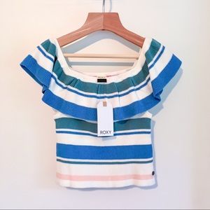 🌕 SOLD. 🌴 ROXY Extra Tropical Love off shoulder